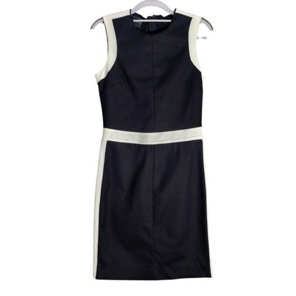 AX Armani Exchange Dress Women 2 Black Colorblock Stretch Sheath Office Career